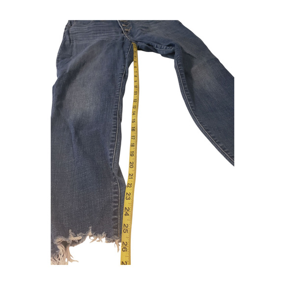 Lucky Brand Jeans Womens 10/30 Blue Button Fly Distressed Raw Hem Frayed Ankle - Picture 6 of 16